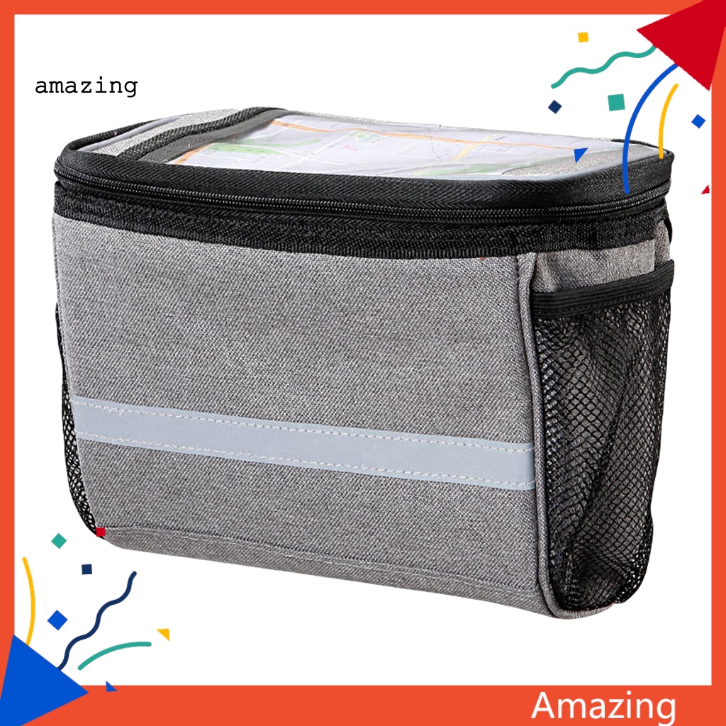 Túi Đựng Bảo Quản Đồ Dùng Có Khóa Kéo Gắn Khung Trước Xe Đạp Tiện Dụng