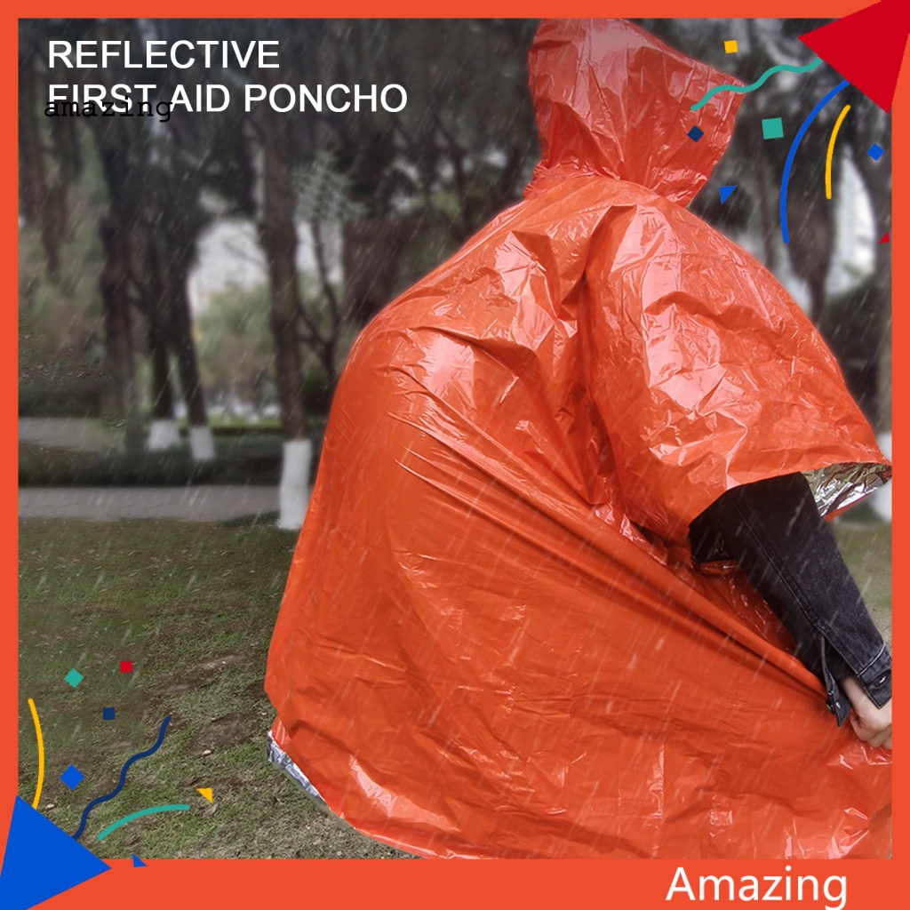 Chăn Poncho Khẩn Cấp Bằng Màng Nhôm Phản Quang Cho Hoạt Động Ngoài Trời