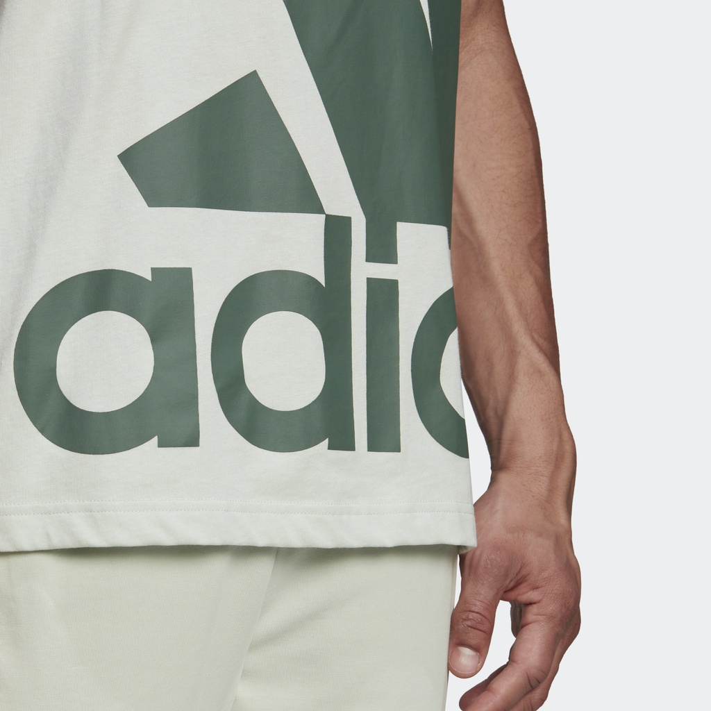 Adidas Phong cách sống Áo Thun Giant Logo Essentials Nam màu xanh lá HL2218