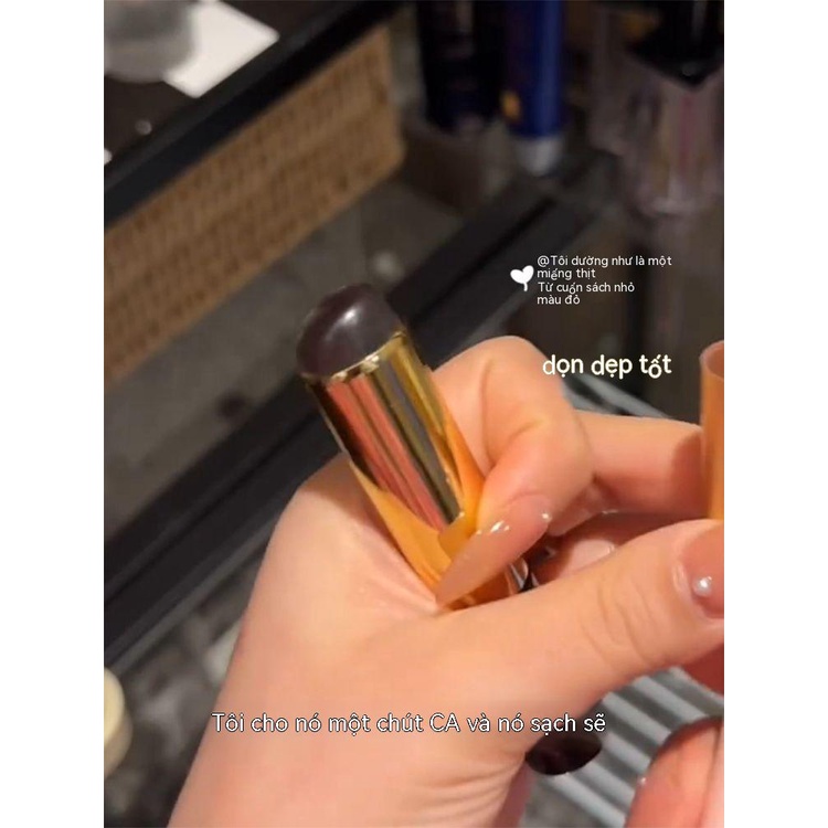 Bàn chải silicon đầu tròn Bàn chải môi cầm tay Bàn chải tàng hình son dưỡng môi