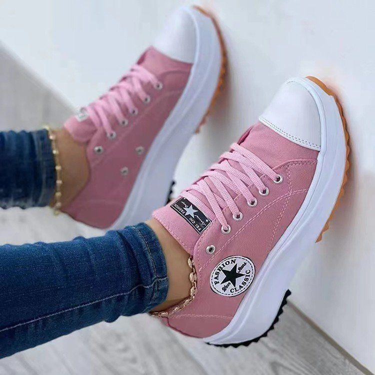 Giày Thể Thao Canvas Cổ Cao Thoáng Khí Thời Trang Cho Nữ