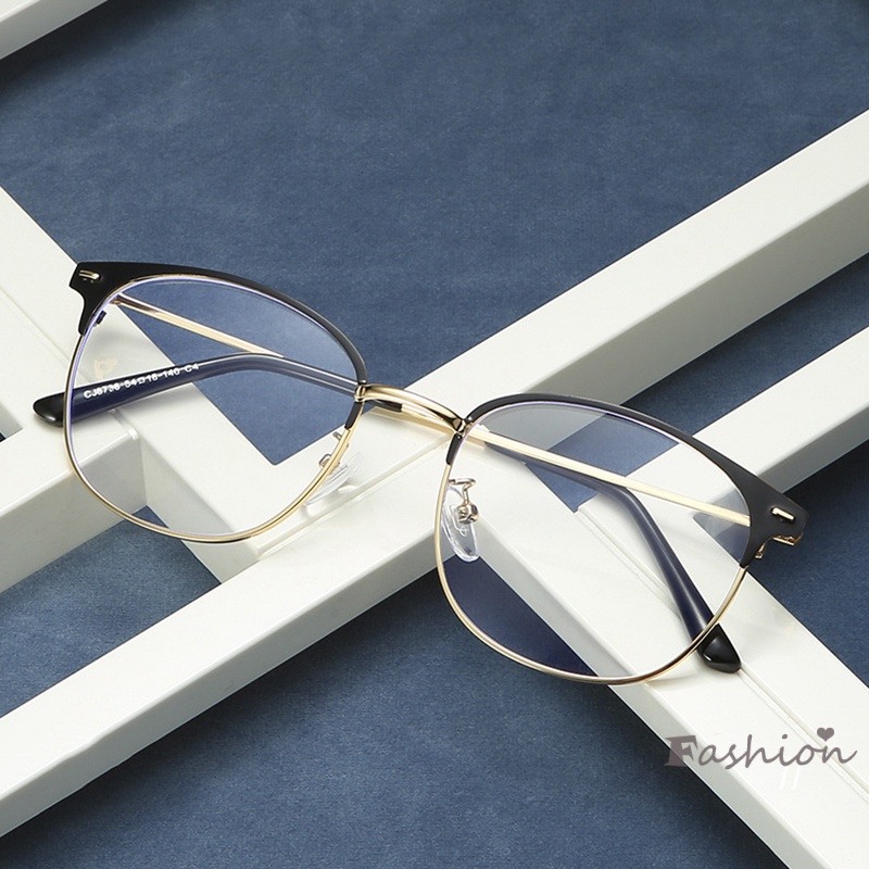 Kính Mát Gọng Kim Loại Chống Ánh Sáng Xanh Thiết Kế Thoải Mái Phong Cách Retro Cho Nam Và Nữ