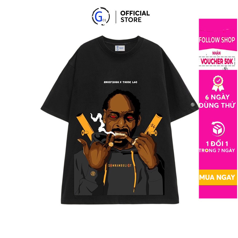 Áo thun unisex nam nữ Snoop dogg co giãn thấm hút mồ hôi G01