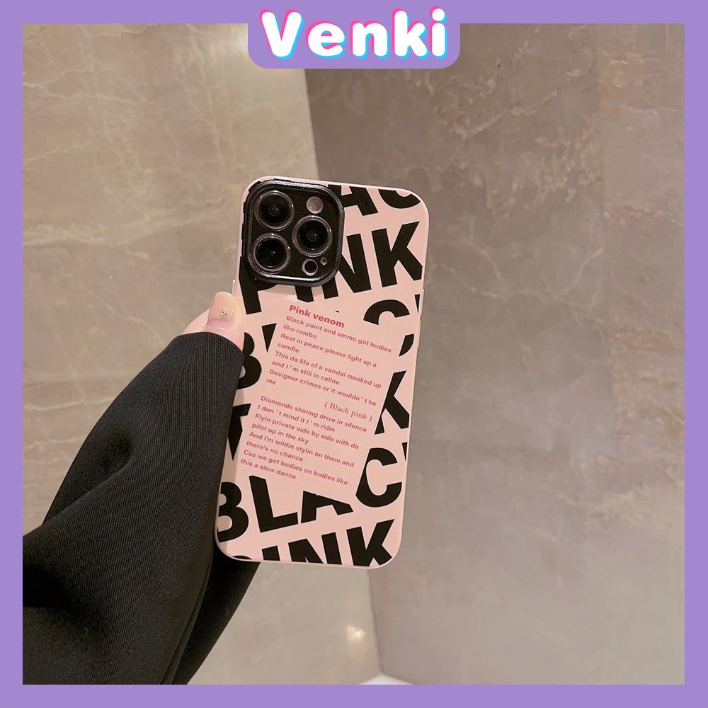 VENKI - For iPhone 11 iPhone 11 Soft TPU Glossy Pink Phone Case Creative English Camera Protection Shockproof Compatible with iPhone 14 13 Pro max 12 Pro Max xr xs max 7Plus 8Plus