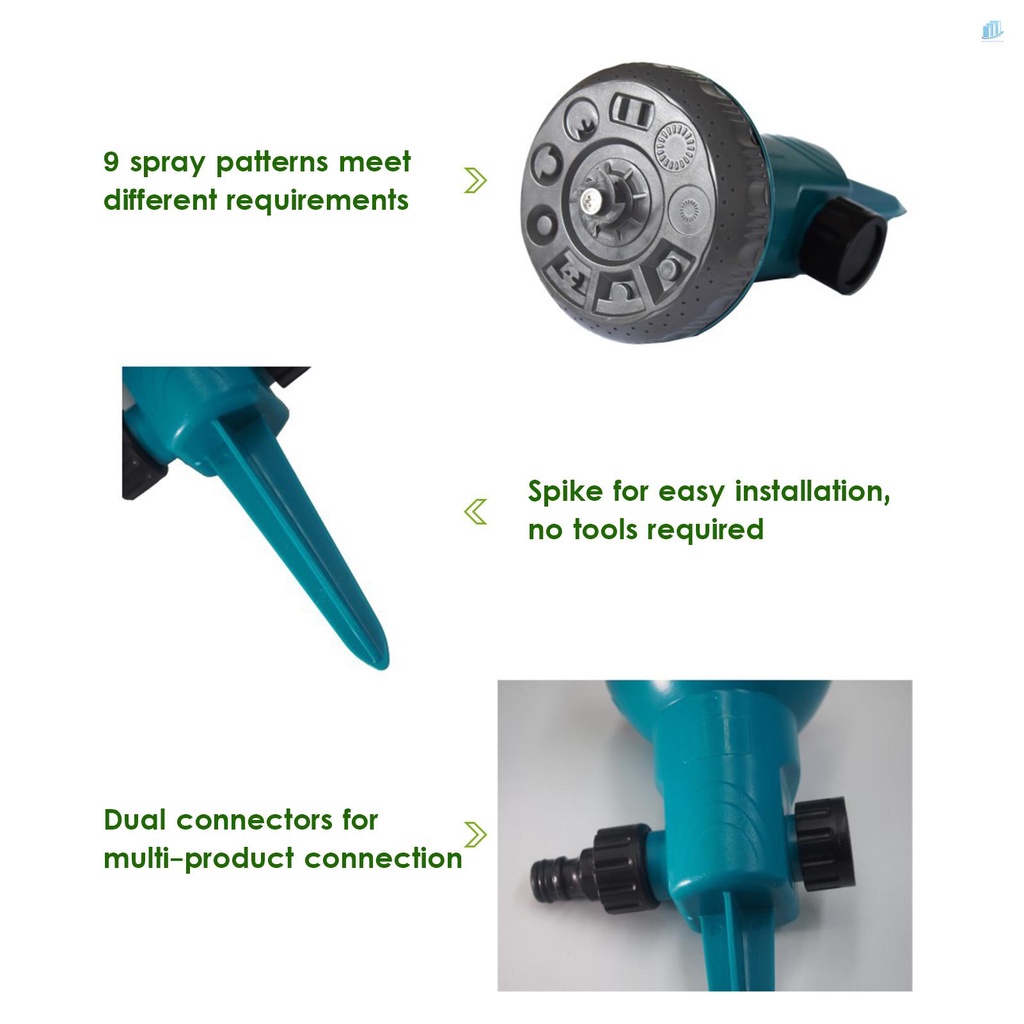 Bộ Hệ Thống Phun Nước Tưới Vườn Áp Suất Cao Với 9 Mẫu Phun