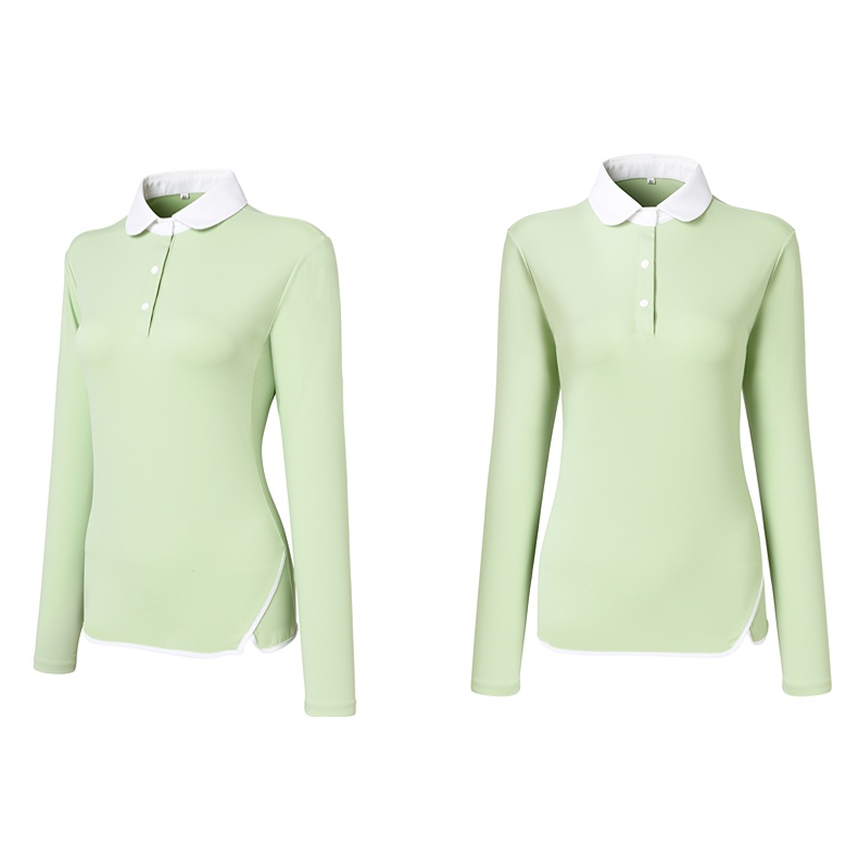 Áo Thun Polo Dài Tay Mềm Mại Co Giãn Thoáng Khí Chống Mồ Hôi Thời Trang Thể Thao Nữ
