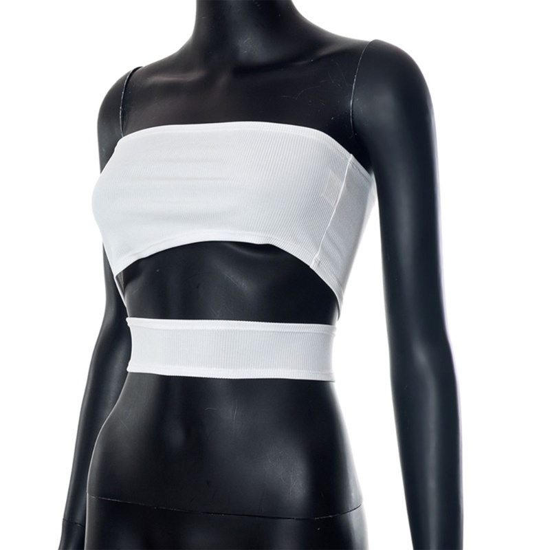 Áo Ống Dệt Kim Không Tay Cắt Hở Vai Gợi Cảm Cho Nữ