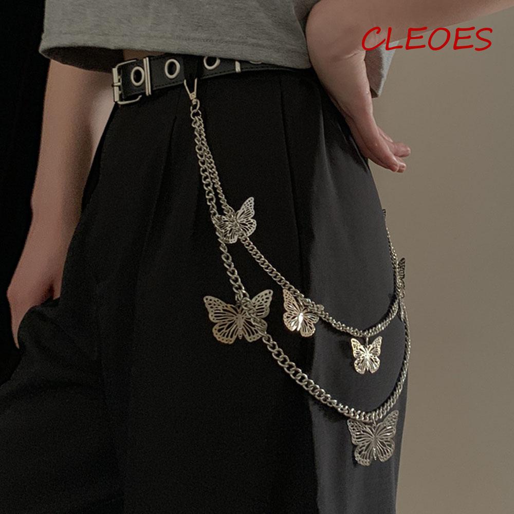 Dây Xích Đeo Thắt Lưng Hai Lớp Phong Cách Hip Hop Punk Cá Tính Cho Nam Và Nữ