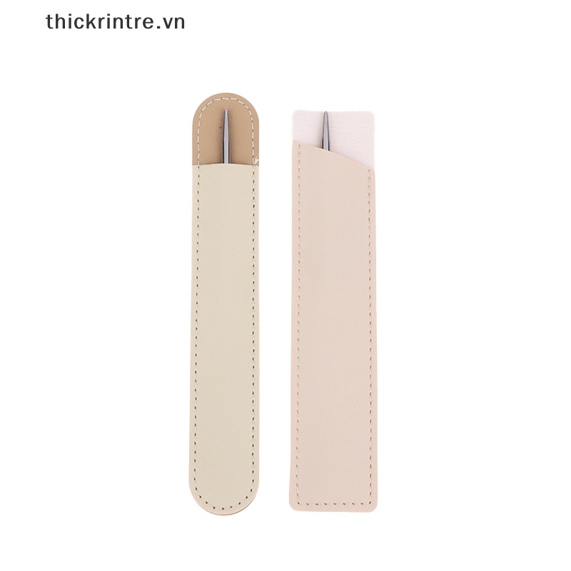 1 Dụng Cụ Trộn Phấn Trang Điểm Hai Đầu Bằng Thép Không Gỉ Kèm Túi Đựng PU