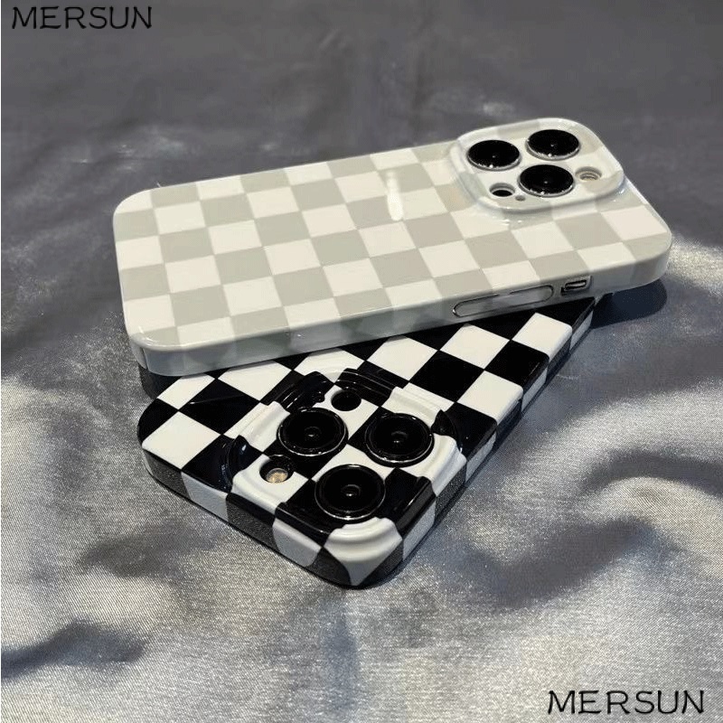 Ốp Điện Thoại Họa Tiết Kẻ Sọc Đen Sang Trọng Cho Iphone 12 promax 13plus / 14xs / / CG5R