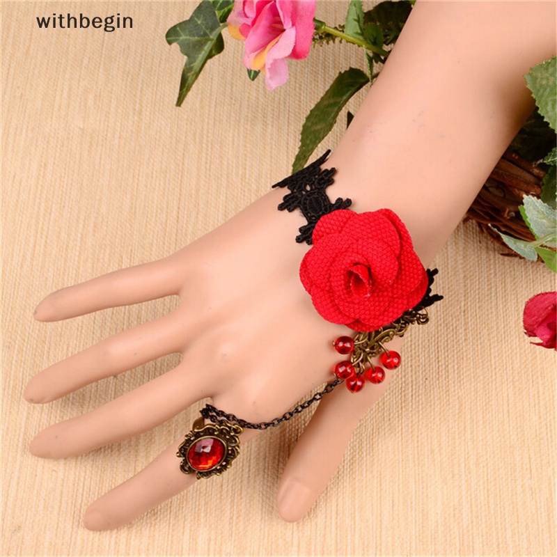 Vòng Tay Ren Phối Hoa Tua Rua Phong Cách Gothic Thời Trang Cổ Điển