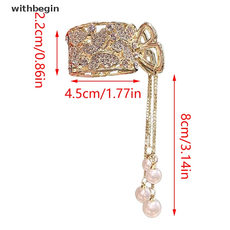 Kẹp Tóc Đính Đá Ngọc Trai Giả Thời Trang Dành Cho Nữ