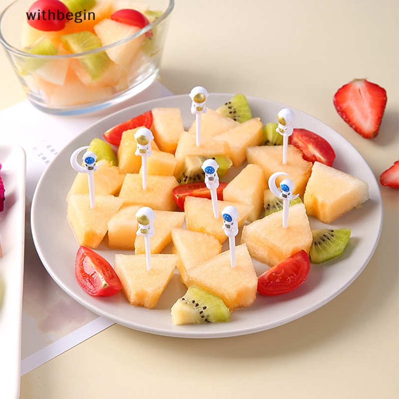 Set 8 Nĩa Ăn Trái Cây Hình Phi Hành Gia Mini Độc Đáo