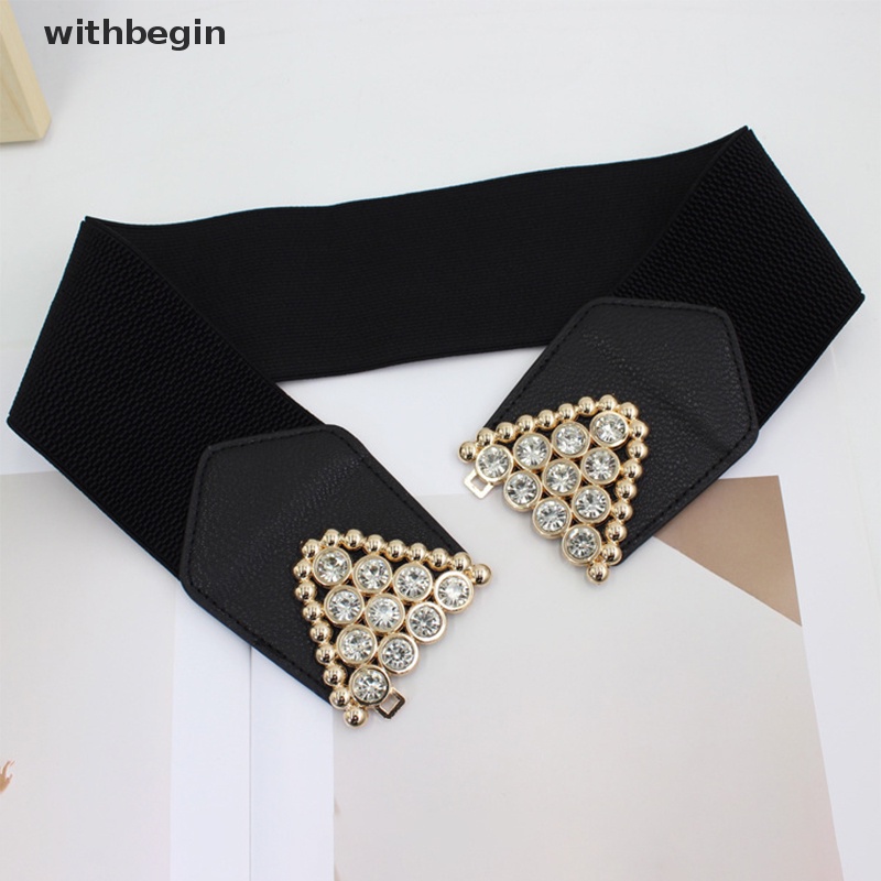 Thắt Lưng Bản Rộng Co Giãn Có Khóa Vàng Kim Thời Trang Mùa Hè Cổ Điển