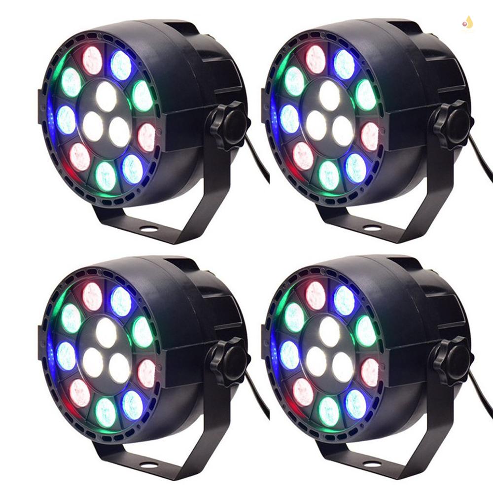 Bộ 12 Đèn LED RGBW 12W 12W Kích Hoạt Âm Thanh DMX512 Disco Trang Trí Sân Khấu Tiệc Cưới