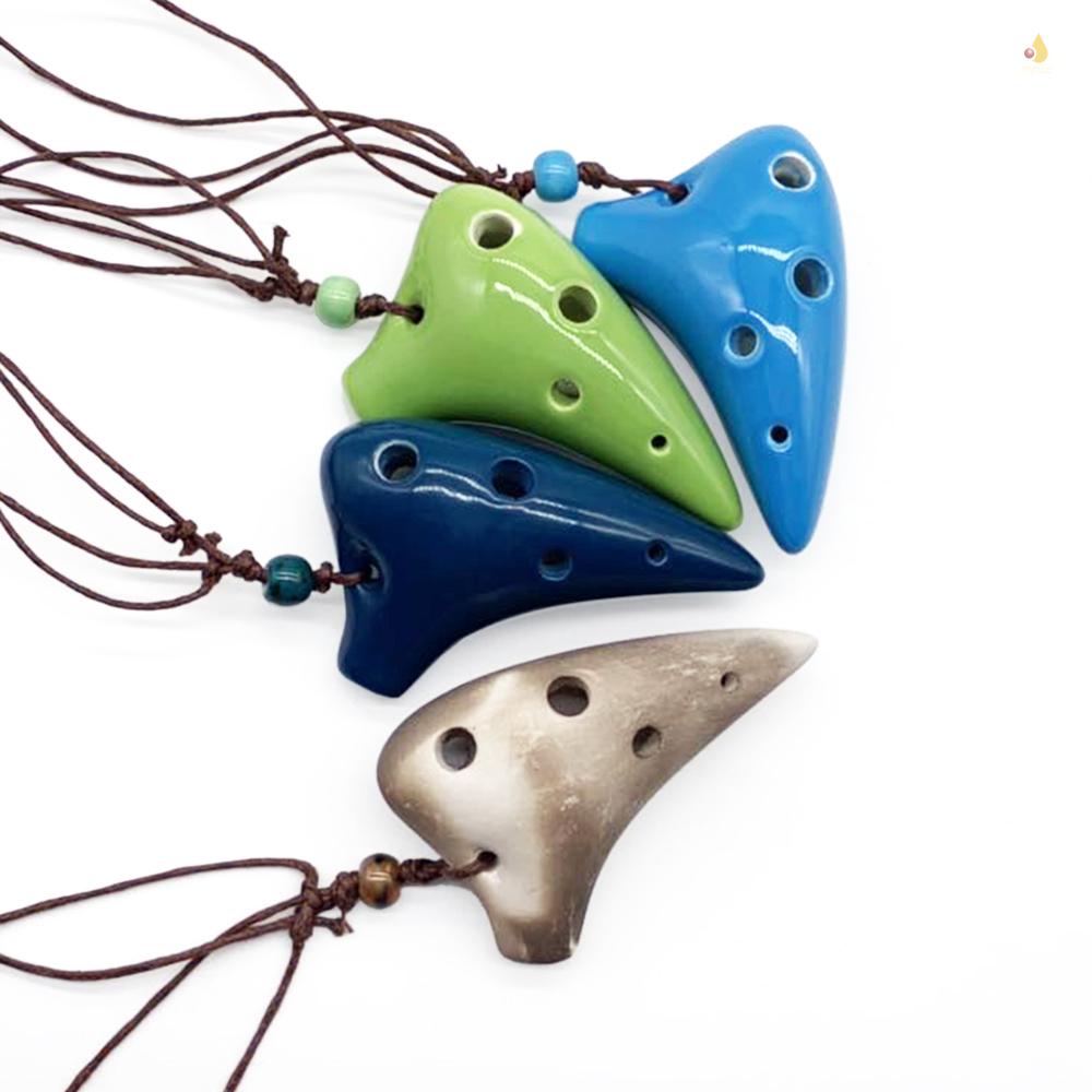 Nhạc Cụ Ocarina Alto Cầm Tay 6 Lỗ Bằng Gốm Có Dây Buộc Cho Người Mới Bắt Đầu