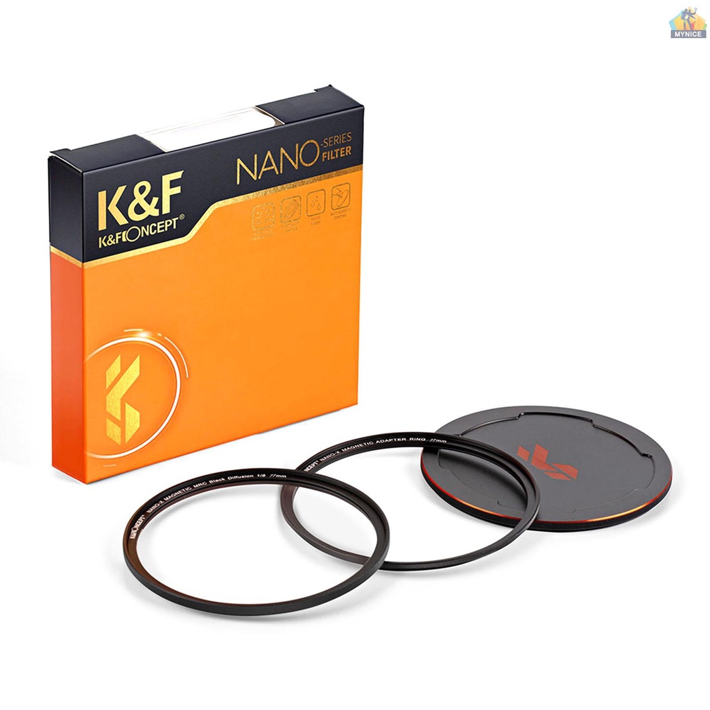Kính Lọc K &amp; F CONCEPT NANO-X-1 / 8 Mềm Mại Chống Bụi Chống Nước FMC Màu Xanh Lá Đường Kính 77mm Cho Máy Ảnh