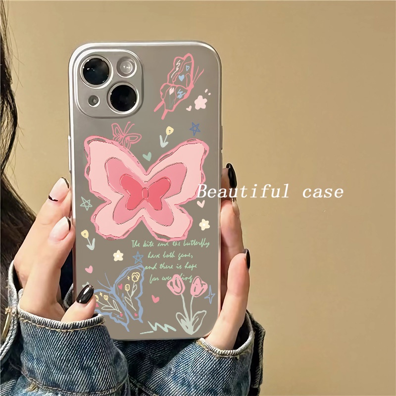 Ốp Điện Thoại Mềm Trong Suốt Chống Sốc Họa Tiết Bướm Cho IPhone 14 11 Pro Max 13 12 8 7 Plus XS X XR SE 2020