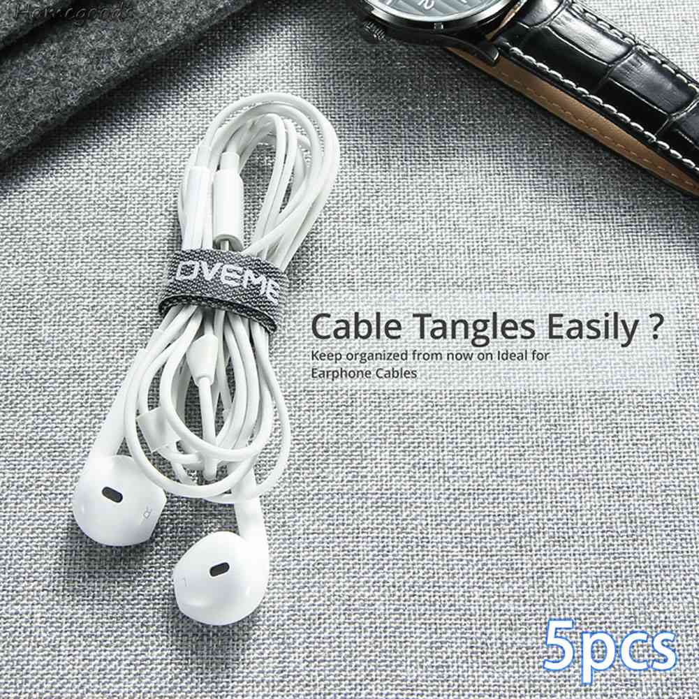 Set 5 Dây Quấn Tai Nghe / Dây Cáp Sạc USB 14cm Floveme 2023 Mới