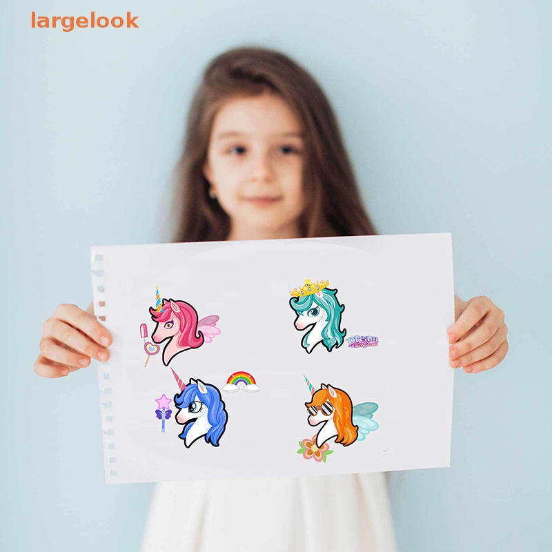 Bộ 6 / 12 / 24 Miếng Dán Hình Kỳ Lân Dễ Thương Dùng Trang Trí