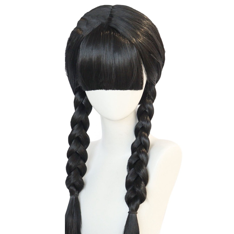 Tóc Giả Hóa Trang Nhân Vật Addams 2023 Cho Bé Gái