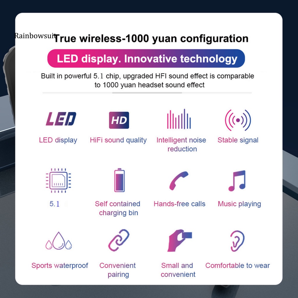 Tai Nghe Không Dây Bluetooth TWS35 5.1 Q8 Phong Cách Thể Thao Kèm Hộp Sạc