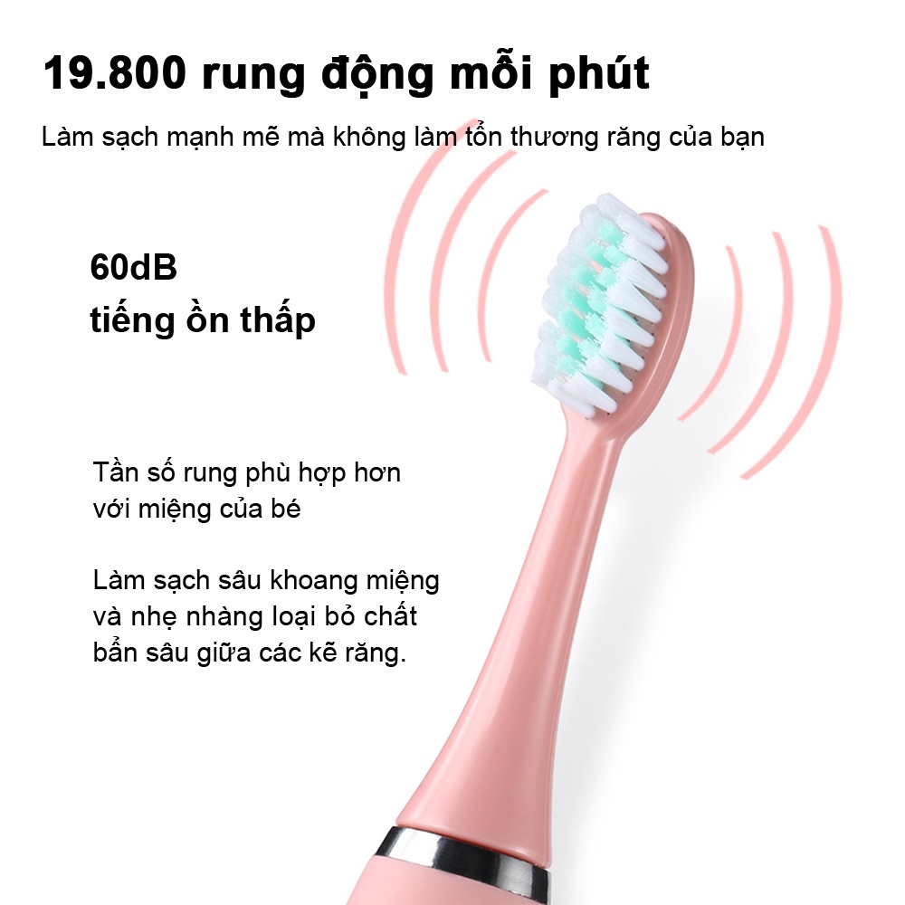 Bàn chải đánh răng điện trẻ em có thể sạc lại Tóc mềm Phim hoạt hình Sonic Bàn chải đánh răng 3-12 tuổi Bé thông minh Bàn chải đánh răng có thể sạc lại Làm sạch khoang
