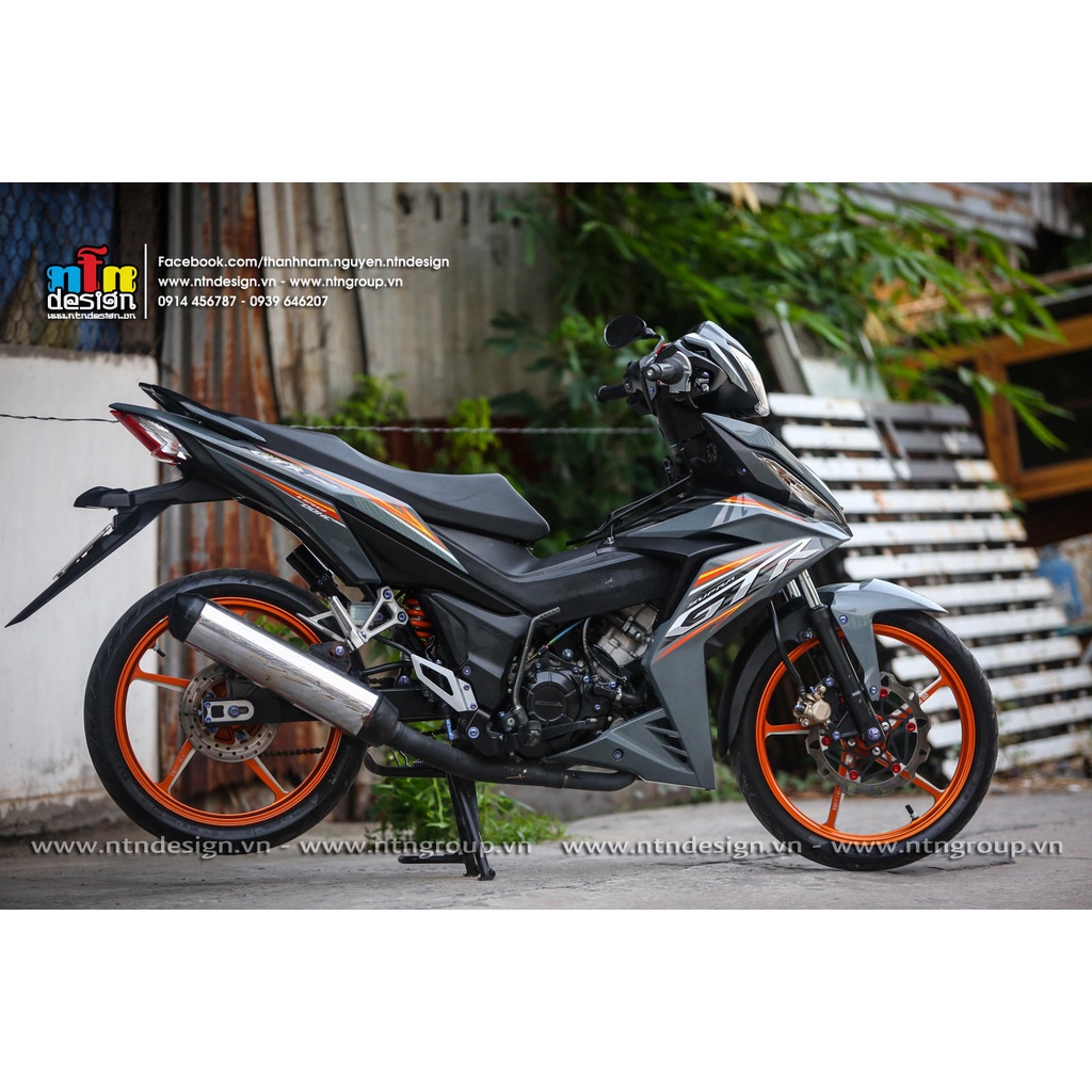 Tem rời Winner V1 xám xi măng - mẫu GTR cam đen siêu chất - không bay màu