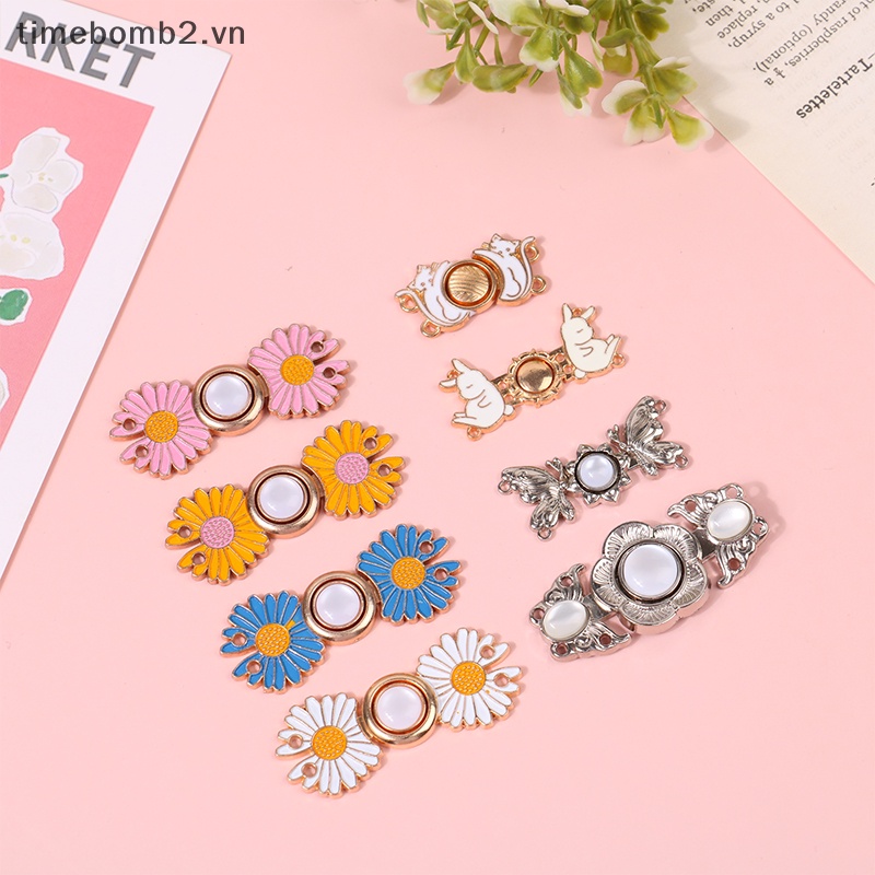 {Timebomb} Kẹp Thắt Lưng Quần Jean Có Thể Điều Chỉnh Phối Nút Bằng Kim Loại Cho Nữ