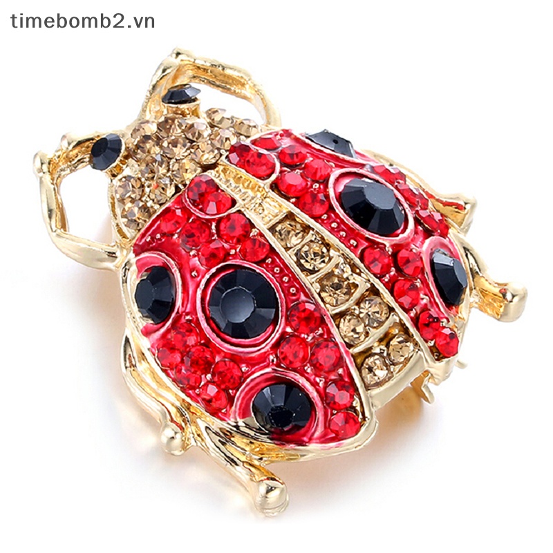 {Timebomb} Ghim Cài Áo Hình Côn Trùng Đính Đá Pha Lê Tráng Men Vintage Dễ Thương Làm Quà Tặng