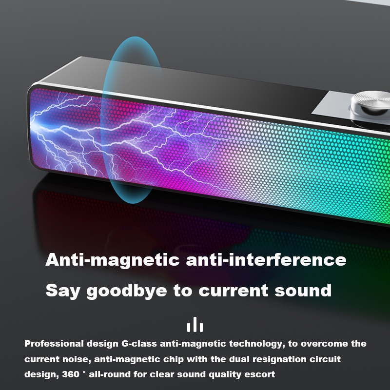 Loa Âm Thanh Vòm Siêu Trầm Có Đèn LED Kết Nối Bluetooth USB Cho PC Laptop Điện Thoại Máy Tính Bảng MP3