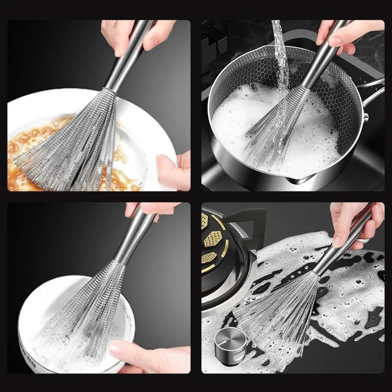 Bàn Chải Chà Nồi Bằng Thép Không Gỉ 304 Chất Lượng Cao
