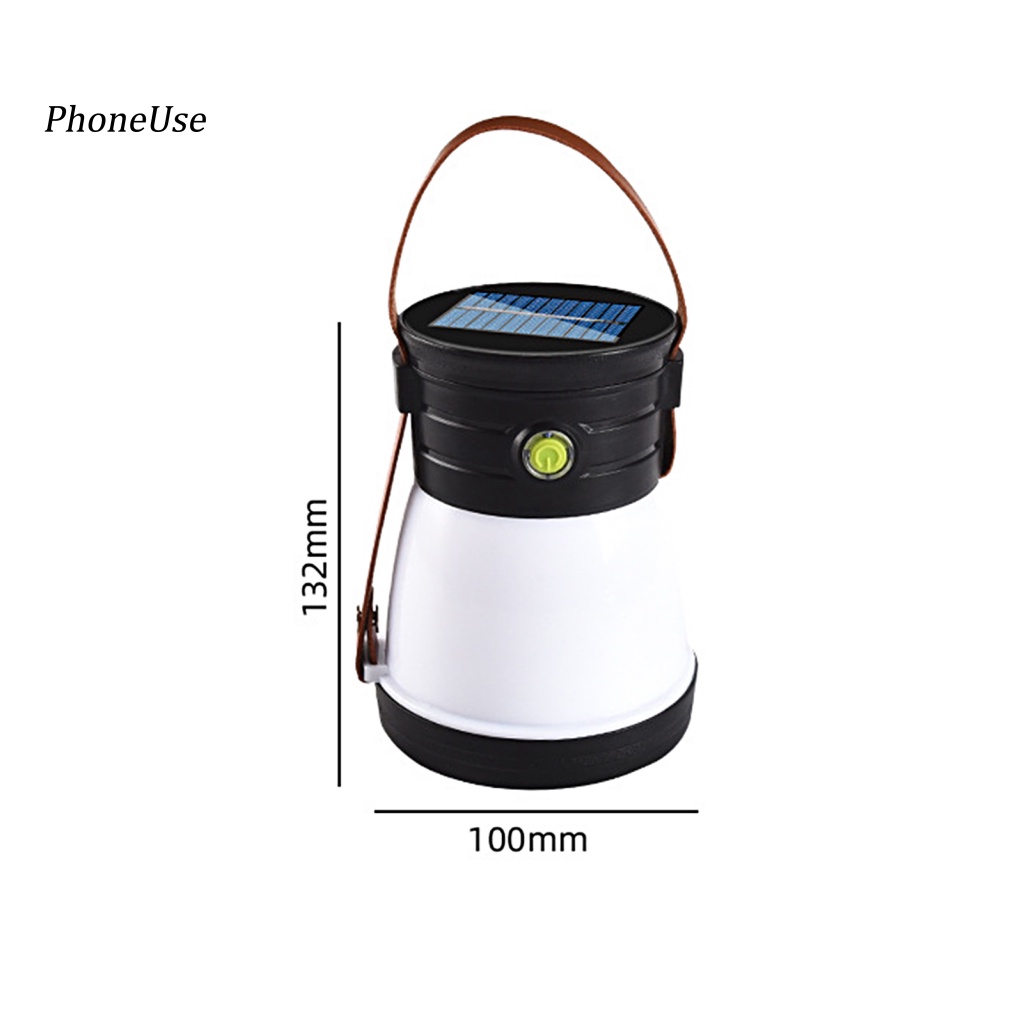 Pu Đèn Cắm Trại Năng Lượng Mặt Trời Độ Sáng Cao Chống Thấm Nước Bằng ABS Kết Nối USB Đa Năng