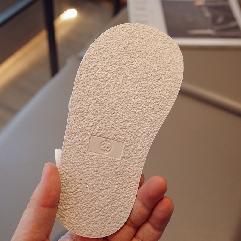 Xăng đan Da Mềm Chống Trượt Màu Trơn Thời Trang Cho Bé Gái 3-16 Tuổi