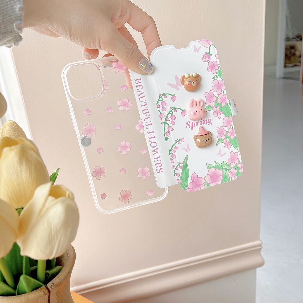 Ốp Điện Thoại tpu Dẻo Trong Suốt Họa Tiết Hoạt Hình Bông Hoa Dễ Thương Cho iPhone 14 13 12 11 PRO MAX