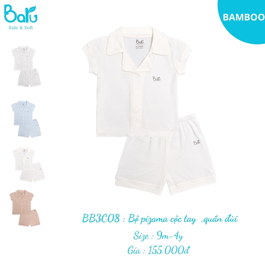 Bộ pyzama cộc hãng Balu cho bé trai bé gái