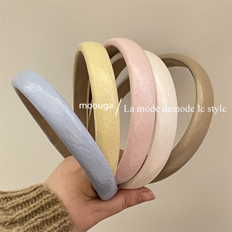 Băng Đô Cài Tóc Bằng Xốp Màu Trơn Phong Cách Mori Hàn Quốc Đơn Giản Dễ Phối Đồ Cho Nữ Moouga / Da