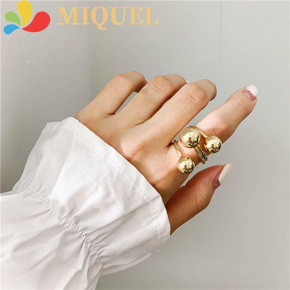 Nhẫn Đeo Tay Ba Vòng Tròn Lớn Phong Cách Quà Cưới Thời Trang|Trang Sức Kim Loại Màu Sắc