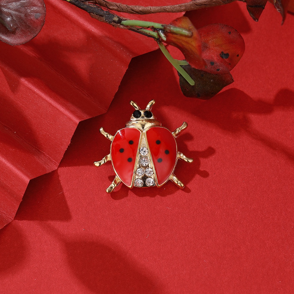 Bán Chạy Trâm Cài Áo Hình Bọ Cánh Cứng Đính Kim Cương Đỏ Thời Trang