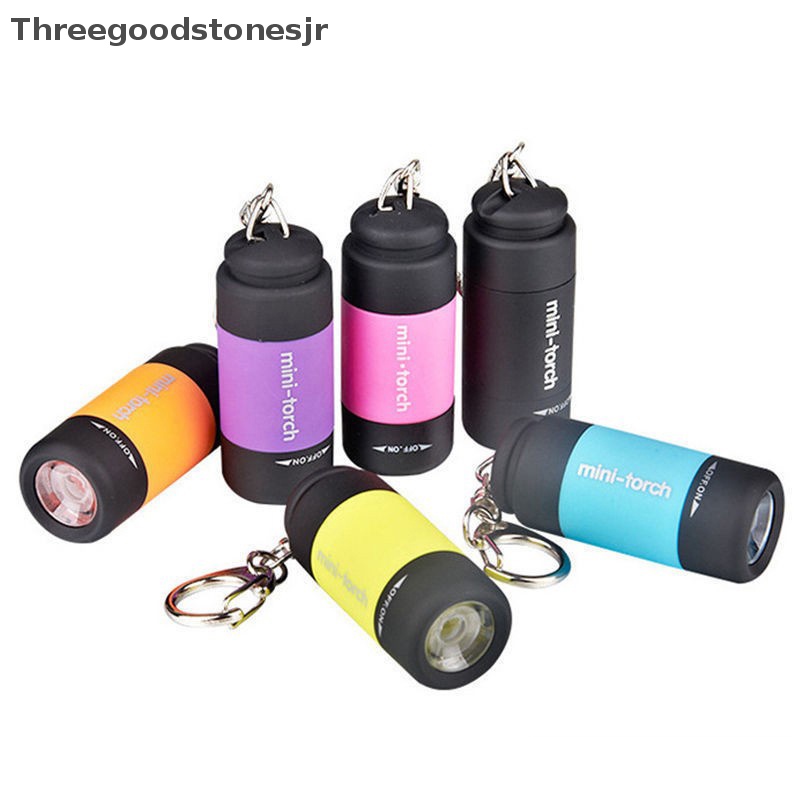 Móc Khóa Đèn Pin LED Mini Chống Nước Có Thể Sạc Lại Bằng Cổng USB JR