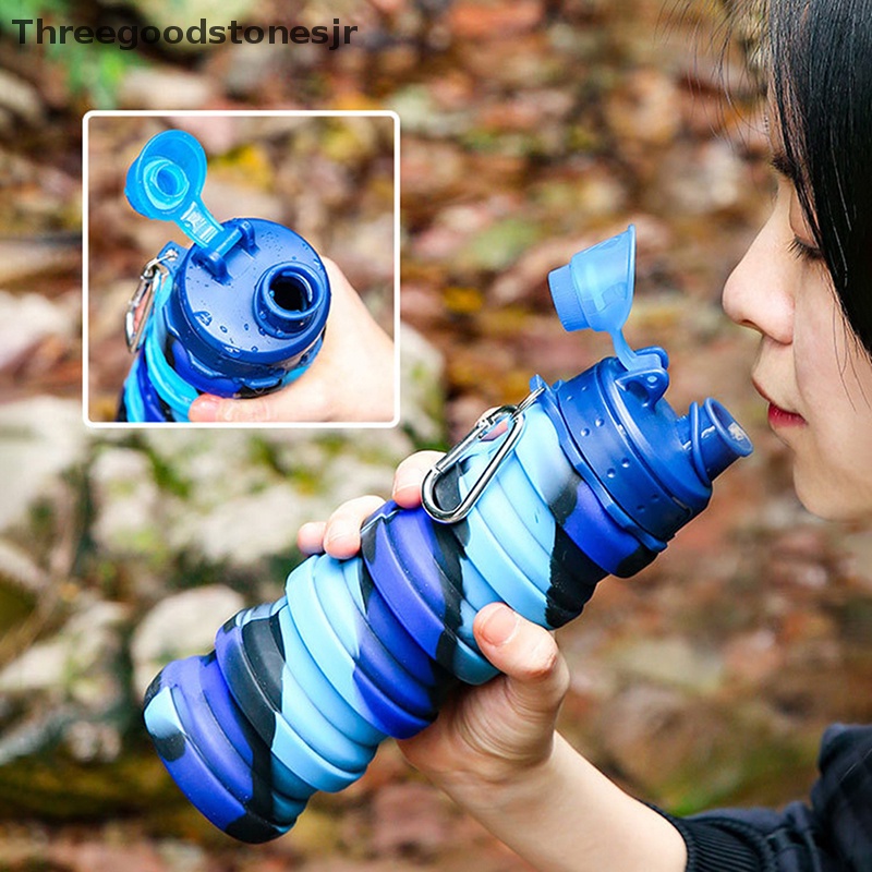 Bình Nước Thể Thao 500ML Bằng Silicone Họa Tiết Rằn Ri