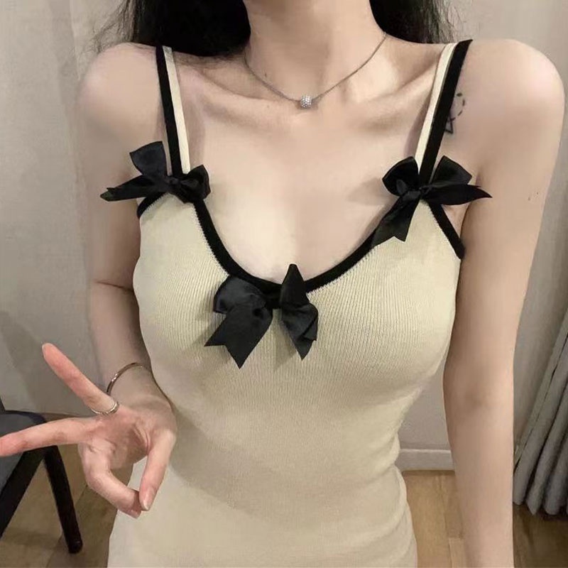 Đầm Hai Dây Thắt Nơ Eo Thời Trang Gợi Cảm Cho Nữ