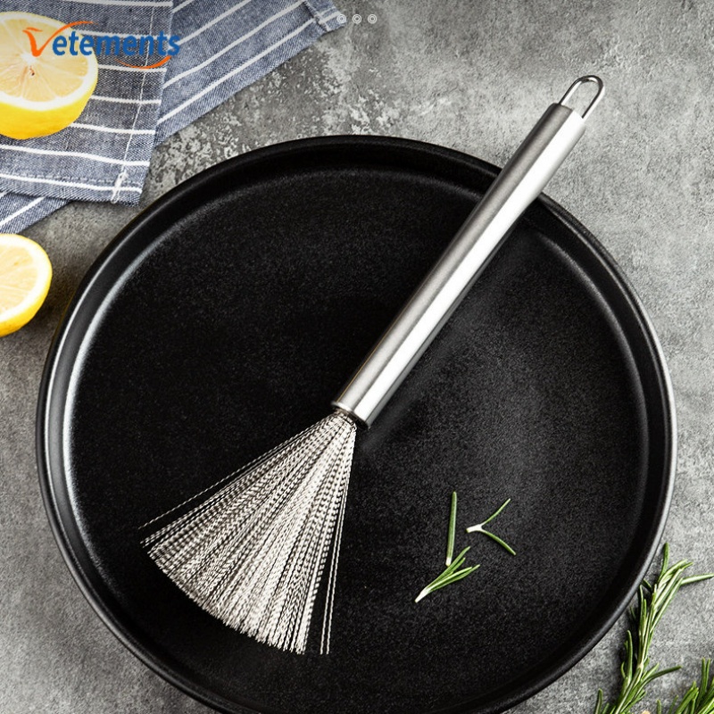 Bàn Chải Chà Nồi Bằng Thép Không Gỉ Cán Dài Tiện Dụng