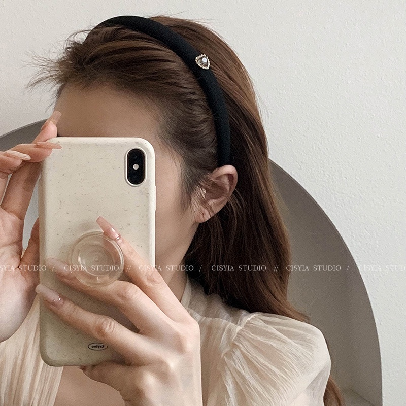 Băng Đô Cài Tóc Đính Đá Hình Trái Tim Cao Cấp Phong Cách Mới 2023