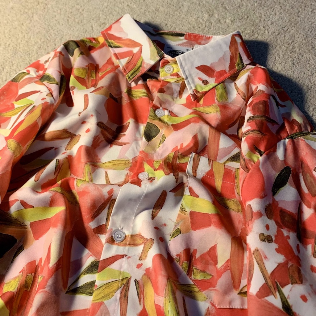 NRVP Áo Sơ Mi Nữ Ngắn Tay In Họa Tiết Độc Đáo Phong Cách Hàn Quốc Mới