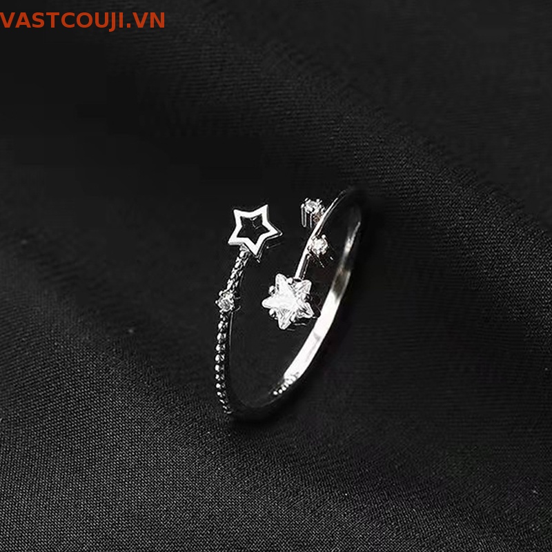 Nhẫn Hở Đính Đá Zircon Hình Ngôi Sao Lấp Lánh Tùy Chỉnh Thời Trang Cho Nữ