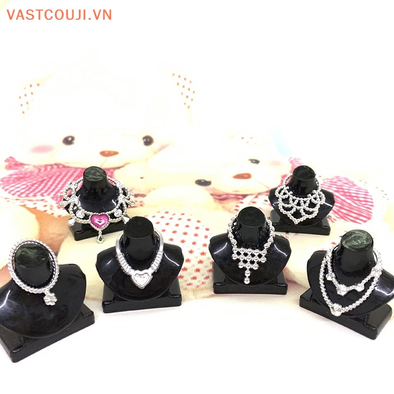 Set 5 Giá Trưng Bày Vòng cổ Màu Đen Cho Nhà Búp Bê