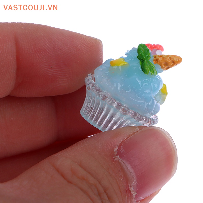 Bộ 5 Mô Hình Tô Và Que Kem Bằng Resin Resin Dùng Trang Trí Sổ Tay / Điện Thoại DIY