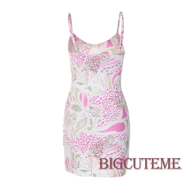 Đầm Hai Dây Cổ Khoét Sâu In Họa Tiết Hoa Thời Trang Mùa Hè Quyến Rũ Cho Nữ