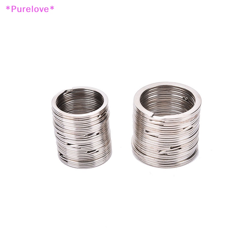 Set 100 Móc Khóa Tròn Bằng Thép Không Gỉ 2 Kích Cỡ Tiện Dụng Mới